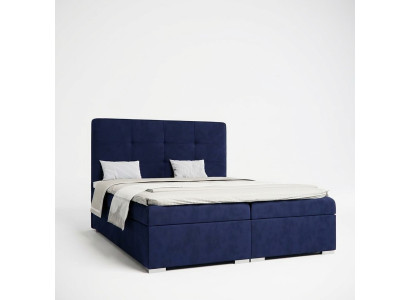Blue box spring bed hotel double luxury beds upholstered bed box function new