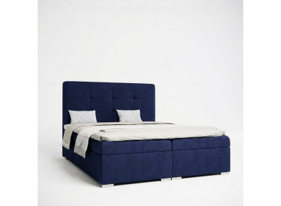 Blue box spring bed hotel double luxury beds upholstered bed box function new