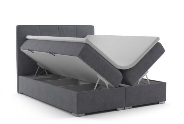 Box spring bed hotel double velvet textile luxury beds upholstered bed box function