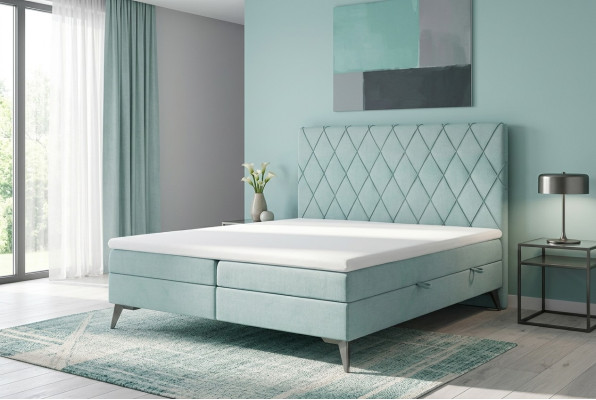 Chesterfield box spring bedroom bed double beds upholstery box function