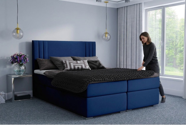 Modern box spring beds hotel double luxury bed upholstery box function fabric