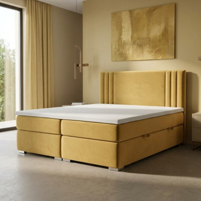 Boxspring bed double complete set mattress topper beds function box hotel