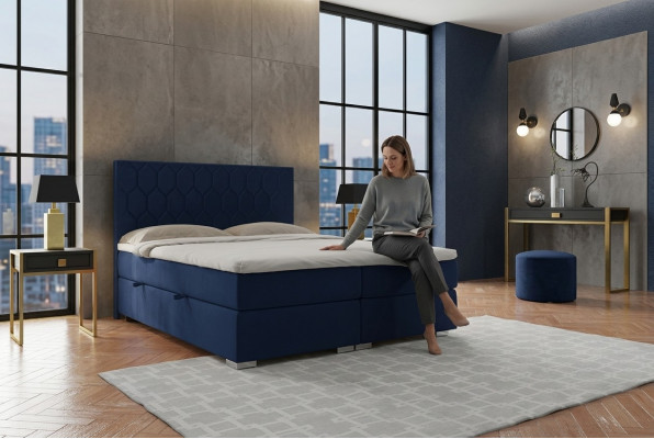 Box spring bed hotel design velvet luxury beds upholstered storage box function double