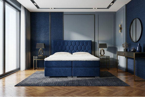 Box spring bed hotel design velvet luxury beds upholstered storage box function double
