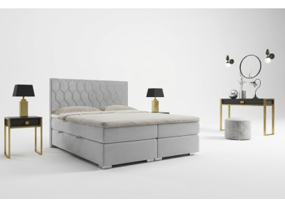Box spring bed hotel design velvet luxury beds upholstered bed box function double