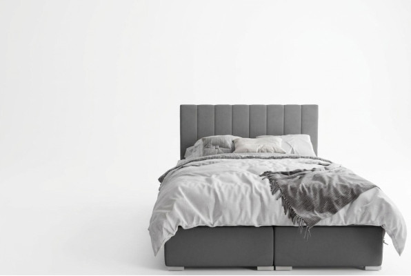Box spring bed hotel double beds design upholstery box function gray