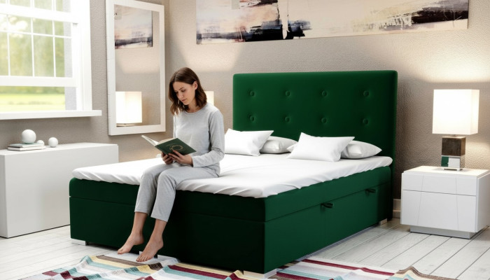 Box spring bed hotel double bed textile luxury beds upholstered storage box function