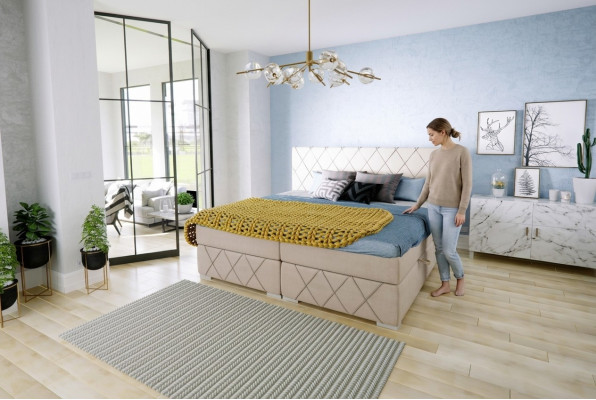 Box spring bed complete set double mattress topper beds function box hotel