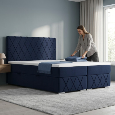Box spring bed complete set double mattress topper beds function box hotel