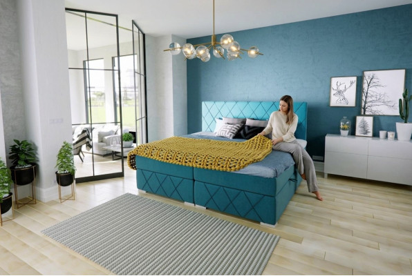 Box spring bed hotel double textile luxury beds bed box upholstery function