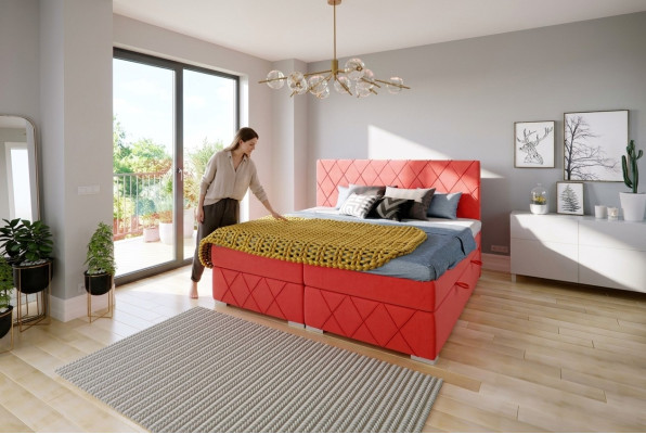 Outstanding modern double box-spring bed for the bedroom