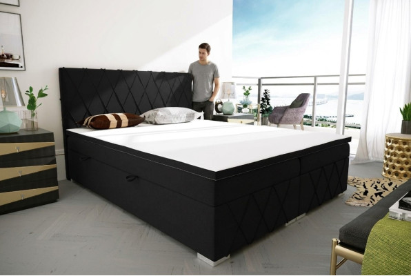 Boxspring bed hotel double luxury beds upholstered bed frame function 180x200cm