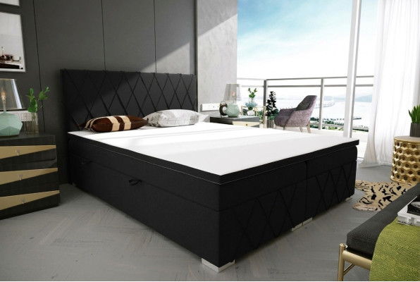 Boxspring bed hotel double luxury beds upholstered bed frame function 180x200cm