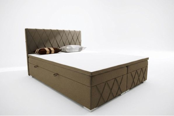 Box spring bed hotel double velvet luxury beds upholstered bed frame function brown