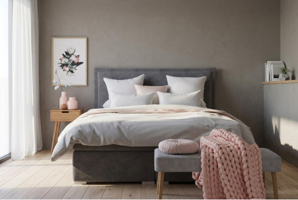 Modern hotel box spring beds double luxury bed upholstery box feature fabric