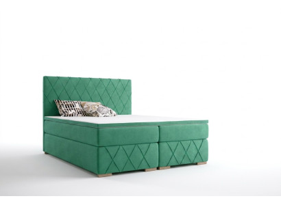 Box spring bed complete set with mattress & topper luxury upholstered textile beds