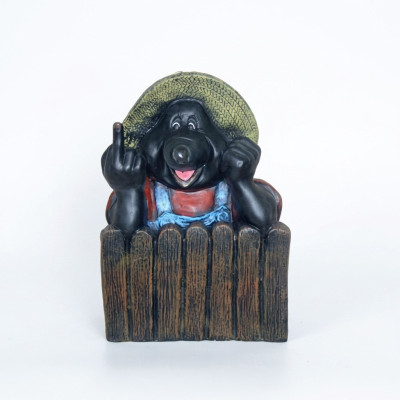 Mole figure design on a motorcycle sculpture decoration novelty statue 44cm