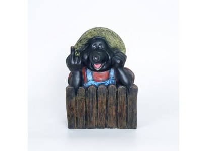 Mole figure design on a motorcycle sculpture decoration novelty statue 44cm