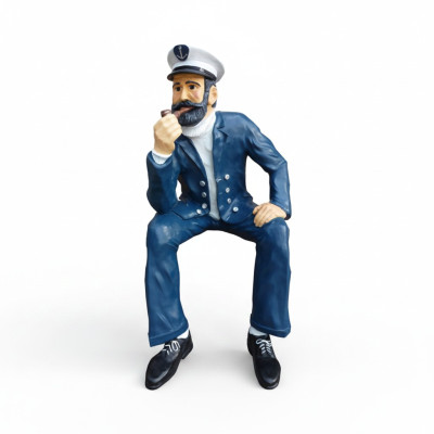 Seaman Statue Sculpture Decoration Sitting Statues Figures Ahoy Captain 123 cm