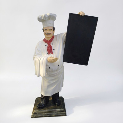 Chef figure statue sculpture advertising figure menu board stand-up display menu