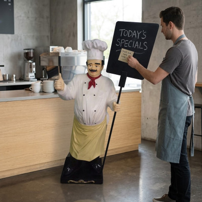 Chef figure statue sculpture advertising figure display board menu board new