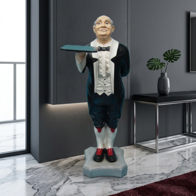 Butler Figure Statue Figures Statues Sculpture Restaurant Hotel 110cm Tray New