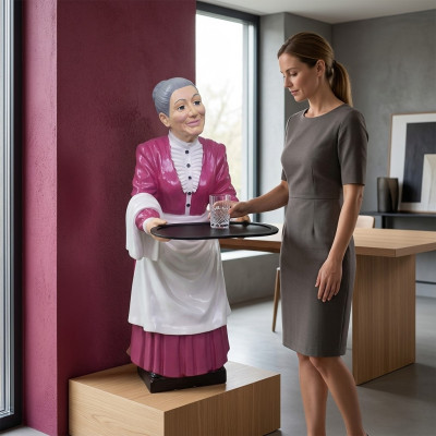 Waiter statue figure sculpture grandmother statues restaurant gastronomy grandma new