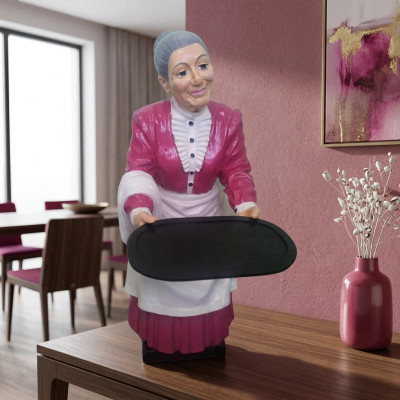 Waiter statue figure sculpture grandmother statues restaurant gastronomy grandma new