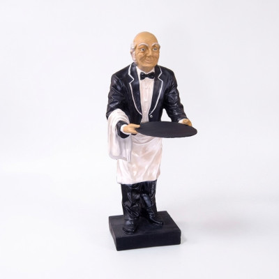 Butler figure statue figurines statues sculpture restaurant hotel tray waiter new