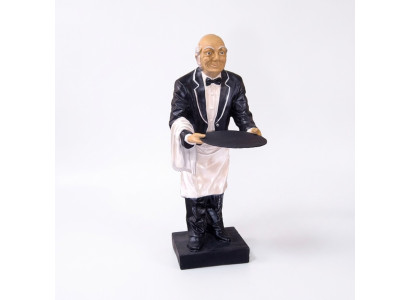 Butler figure statue figurines statues sculpture restaurant hotel tray waiter new