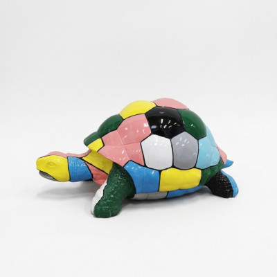 Abstract designer figure living room modern statue colorful painted turtle 109cm