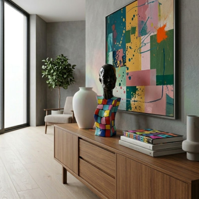 Abstract Sculpture Female Bust 70s Style Statues Sculptures Figures Living Room