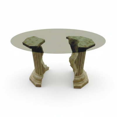 Roman design coffee table round column living room furniture tables side table