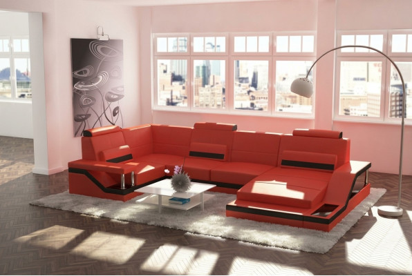 Living landscape couch corner sectional textile fabric leather sofas sofa with USB