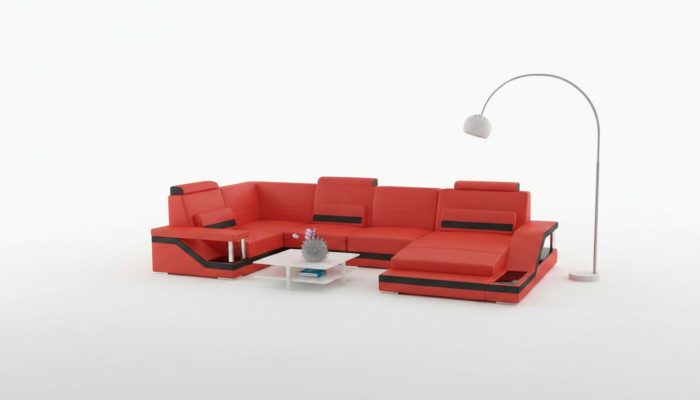 Living landscape couch corner sectional textile fabric leather sofas sofa with USB