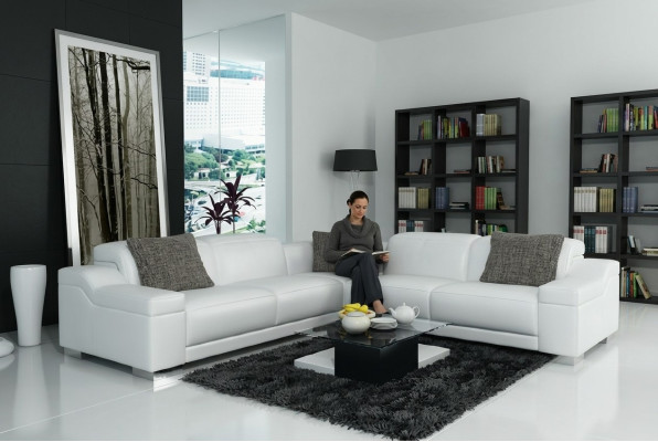 Living landscape upholstery corner sectional sofa with USB set landscape leather 2711D