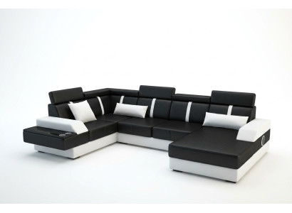 Designer living landscape corner couch + USB sofa cushion set leather sofa sofas new