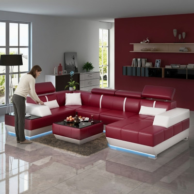 Designer sofa + USB, upholstered set leather sofa sofas new living area corner couch