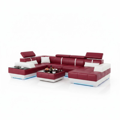 Designer sofa + USB, upholstered set leather sofa sofas new living area corner couch