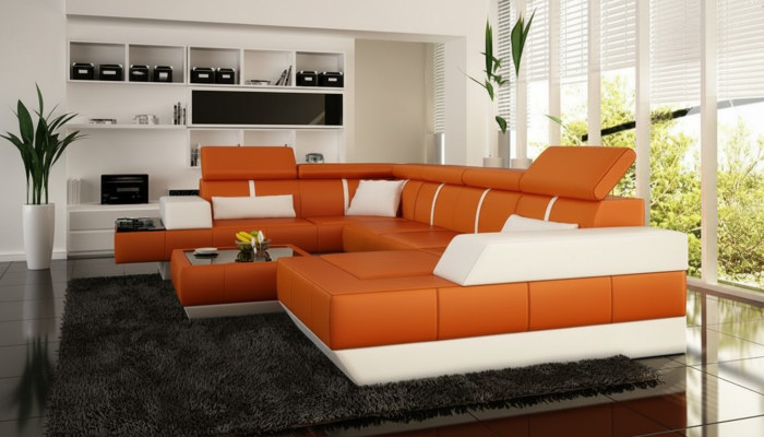Leather sofa + USB sofa corner sofa sectional leather couch upholstery corner NEW living landscape