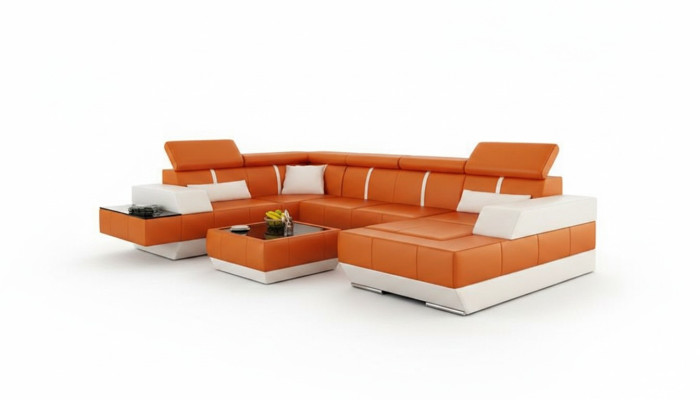 Leather sofa + USB sofa corner sofa sectional leather couch upholstery corner NEW living landscape