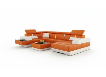 Leather sofa + USB sofa corner sofa sectional leather couch upholstery corner NEW living landscape