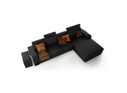 Exclusive leather corner sofa Stylish design for timeless elegance