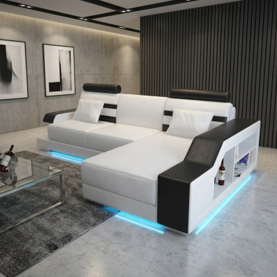 Leather sofa with USB living landscape corner sofa corner suite design modern sofa L6016E