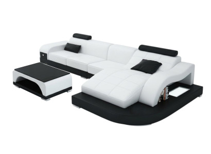 Corner sofa with USB, upholstered corner suite, living area corner couch, design sofa PHM3375