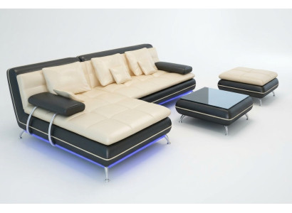 Leather sofa with USB living landscape corner sofa corner suite design modern sofa F3015
