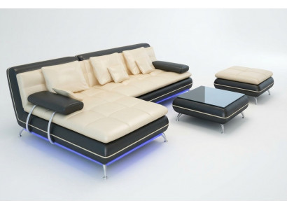 Leather sofa with USB living landscape corner sofa corner suite design modern sofa F3015