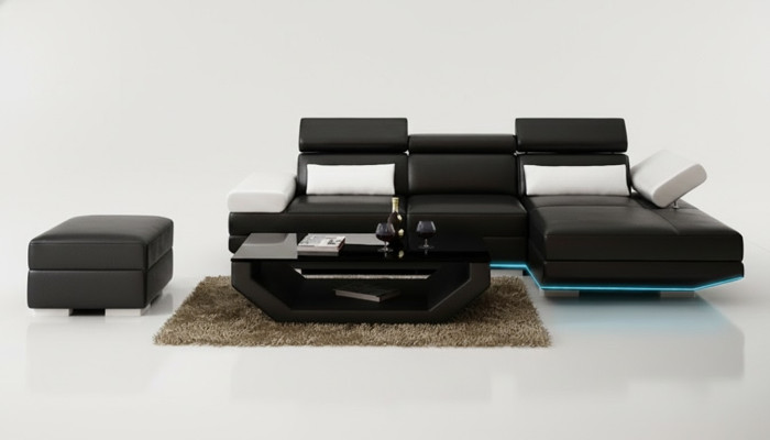 Leather sofa L-shape + USB living landscape corner sofa suite design modern sofa K5009D