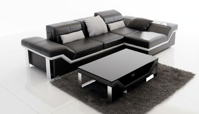 Leather sofa with USB, living landscape corner sofa set design modern sofa K5007F