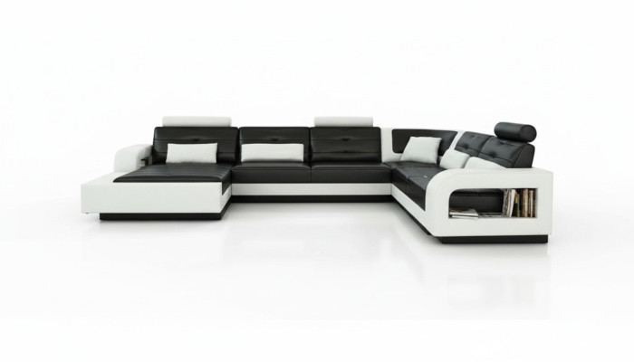 Leather sofa with USB leather couch sofa set living landscape corner couch corner sofa H2209